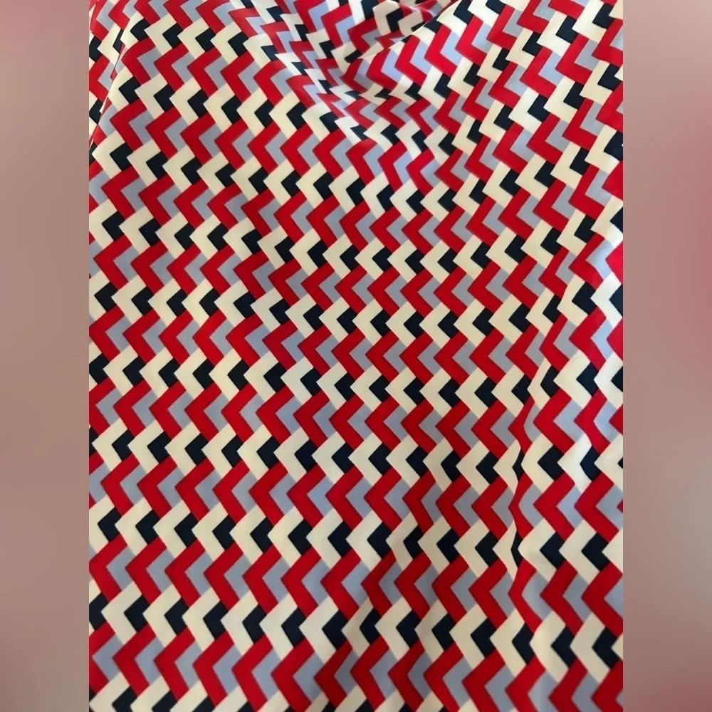 Kona Sol chevron pattern Women's Red and White & blue one piece Swimsuit size 17